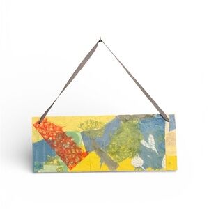 Handmade Mixed Media Hanging Art – Abstract Collage Wall Piece